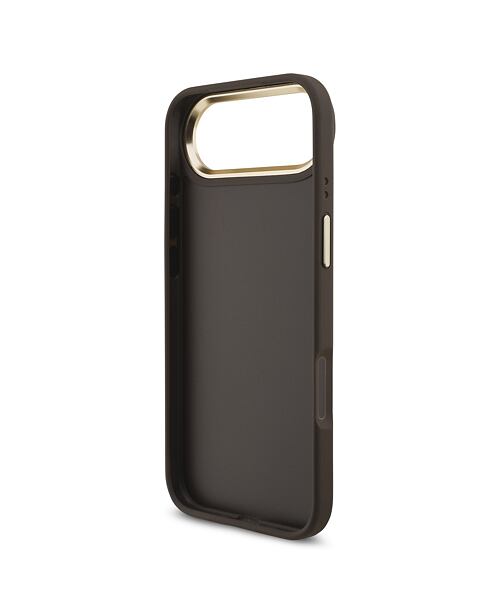 Guess PU Leather 4G Metal Logo Gold Frame Zadní Kryt pro iPhone Air Brown