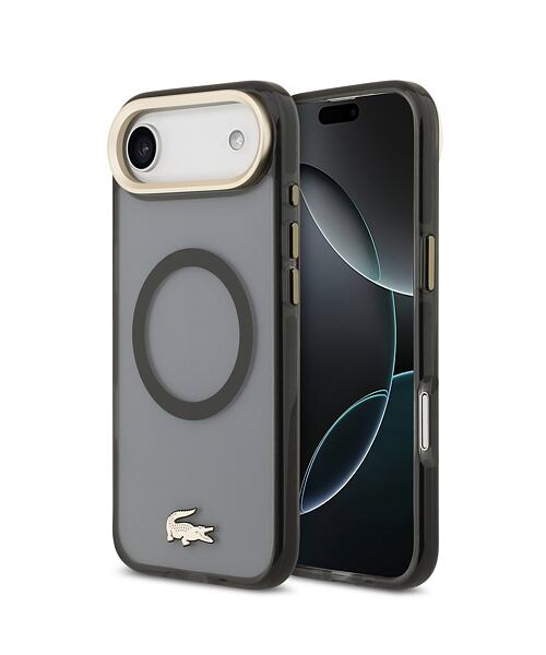 Lacoste PC/TPU Frosted Finish Gold Logo MagSafe Zadní Kryt pro iPhone Air Black