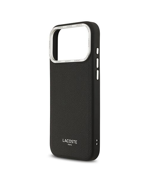 Lacoste PU Leather Champs Elysees MagSafe Zadní Kryt pro iPhone 17 Pro Max Black