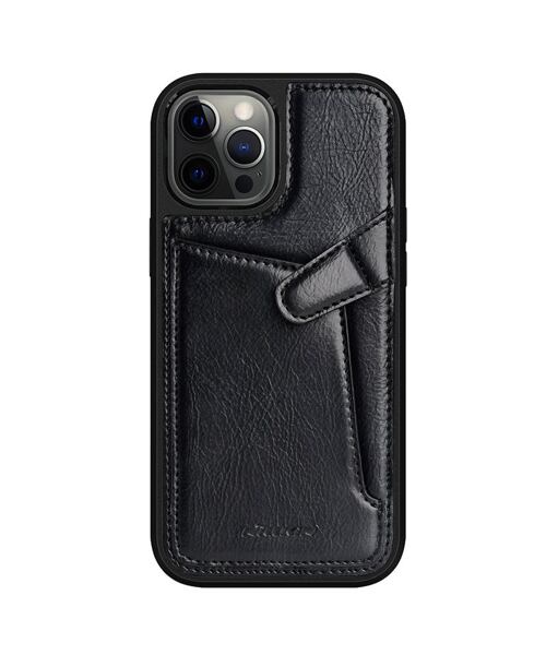 Nillkin Aoge kožený kryt pro iPhone 12 / 12 Pro - černá