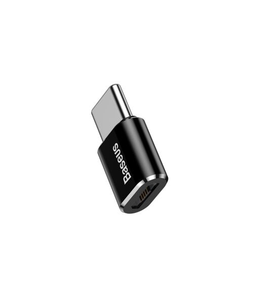 Baseus adaptér z microUSB na USB-C černý