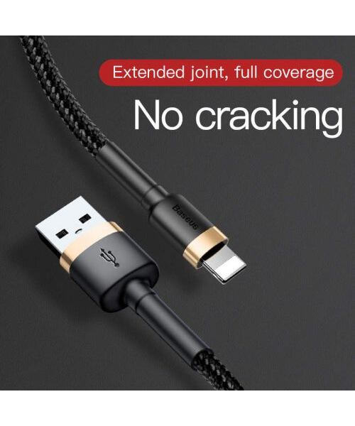 Baseus datový kabel Cafule Lightning 1m 2,4A zlato-černý