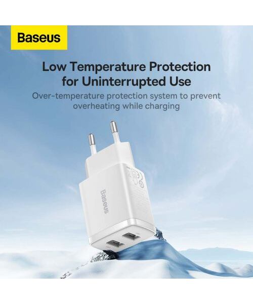 Baseus CCXJ010202 Compact Nabíječka 2xUSB 10,5W White