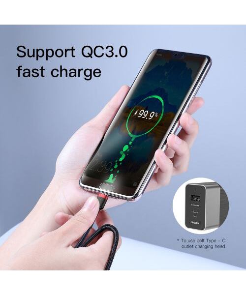 Baseus datový kabel Cafule USB-C PD2.0 1m 60W (20V 3A) černo-červený