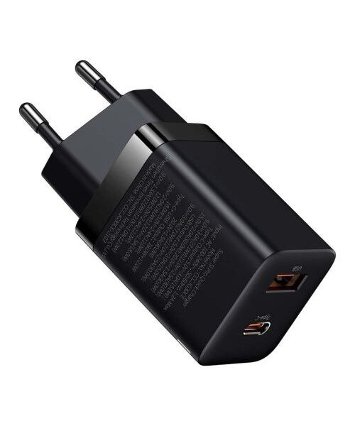 Baseus CCSUPP-E01 Super Si Quick Nabíječka USB + USB-C 30W Black