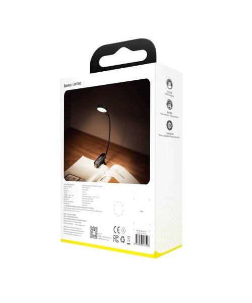 Baseus LED světlo na čtení s klipem 3W teplá bílá (4000K)