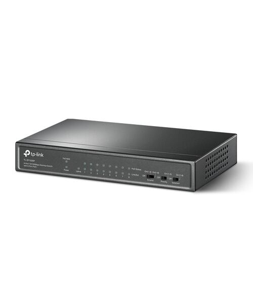 TP-Link TL-SF1009P 8x10/100 POE+ 65W,1x10/100 RJ45 nonPOE,desktop CCTV switch,kov.tělo