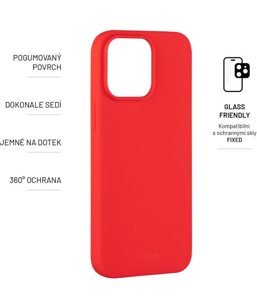 Zadní pogumovaný kryt FIXED Story pro Apple iPhone 14 Pro Max, červený