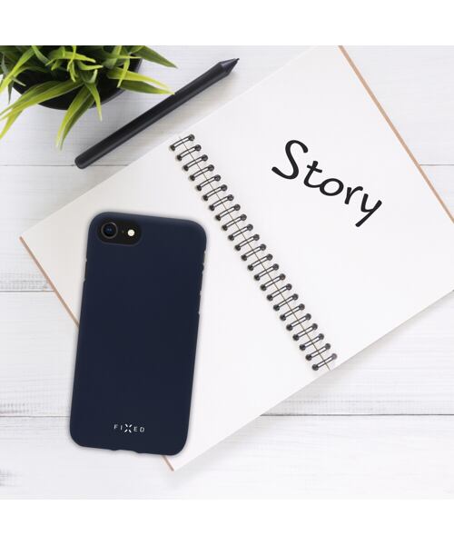 Zadní pogumovaný kryt FIXED Story pro Apple iPhone 13 Mini, modrý