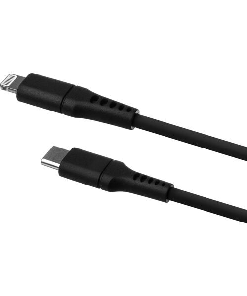 Nabíjecí a datový Liquid silicone kabel FIXED s konektory USB-C/Lightning a podporou PD, 1.2m, MFI,