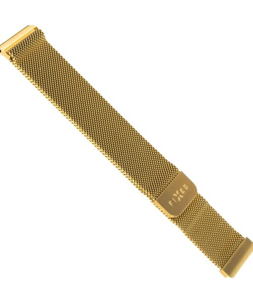 Síťovaný nerezový řemínek FIXED Mesh Strap s Quick Release 22mm pro smartwatch, zlatý