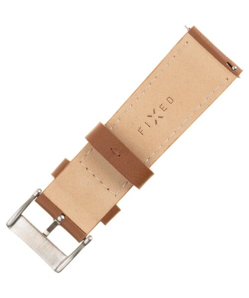Kožený řemínek FIXED Leather Strap s Quick Release 20mm pro smartwatch, hnědý