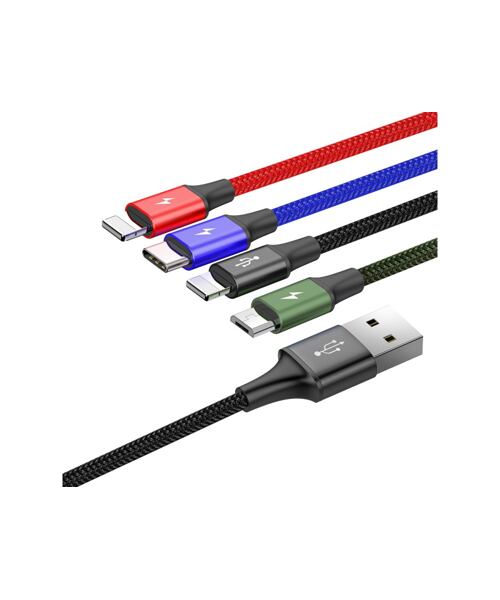 Baseus CA1T4-A01 Fast 4in1 Kabel 2x Lightning, USB-C, MicroUSB 3.5A 1.2m Black