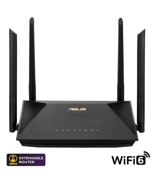 ASUS RT-AX53U (AX1800) WiFi 6 Extendable Router, 4G/5G Router replacement, AiMesh