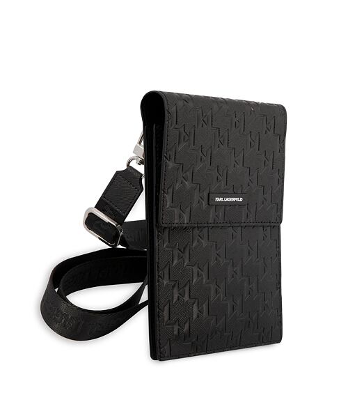 Karl Lagerfeld Saffiano Monogram Taška na Telefon Black