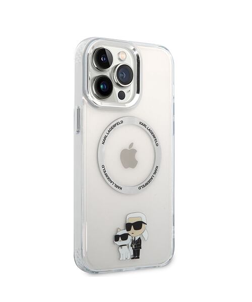 Karl Lagerfeld IML Karl and Choupette MagSafe Zadní Kryt pro iPhone 13 Pro Max Transparent