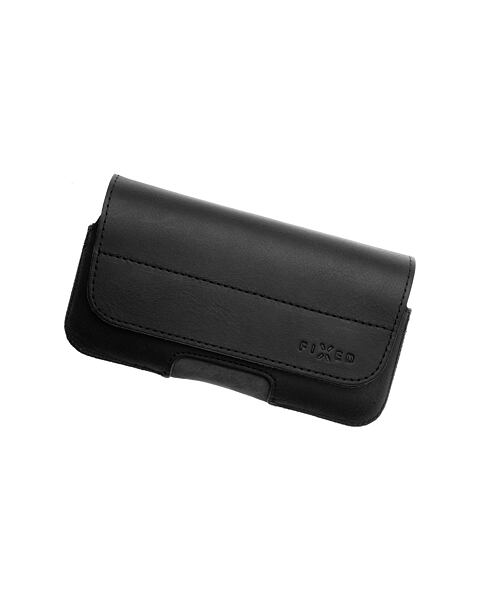 Horizontální kožené pouzdro FIXED Posh se zavíráním, velikost 5XL+, černé