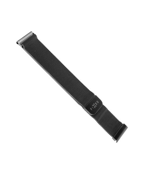 Síťovaný nerezový řemínek FIXED Mesh Strap s Quick Release 18mm pro smartwatch, černý