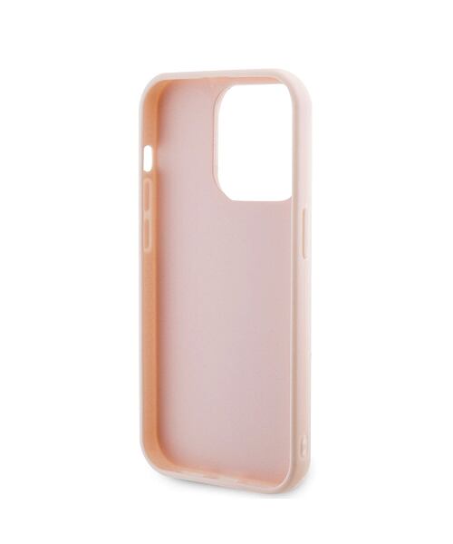 Karl Lagerfeld 3D Rubber Glitter Logo Karl Zadní Kryt pro iPhone 15 Pro Max Pink