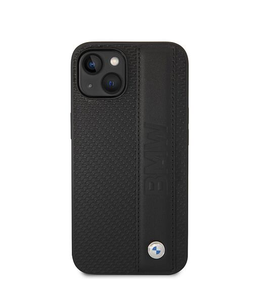 BMW Signature Leather Big Logo Zadní Kryt pro iPhone 14 Plus Black