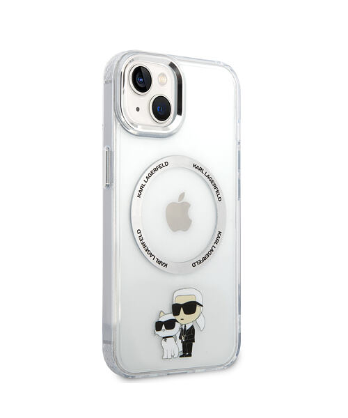 Karl Lagerfeld IML Karl and Choupette MagSafe Zadní Kryt pro iPhone 15 Transparent