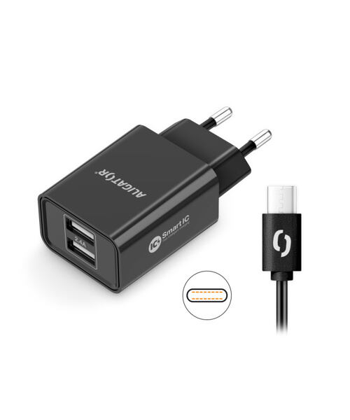 CD ALI USB-C 2xUSB výstup, 2,4A, smart IC, černá