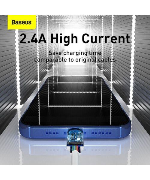 Baseus Lightning Simple Wisdom cable (2pcs/set) 2.4A 1.5m White (TZCALZJ-02)