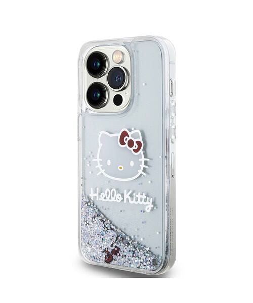 Hello Kitty Liquid Glitter Electroplating Head Logo Zadní Kryt pro iPhone 13 Pro Transparent