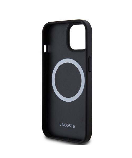Lacoste Iconic Petit Pique Woven Logo Magsafe Zadní Kryt pro iPhone 15 Black