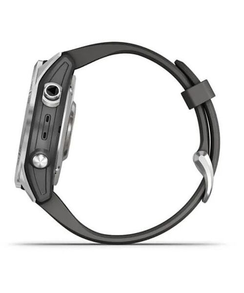 Garmin Fenix 7S Silver Graphite Silicone Band