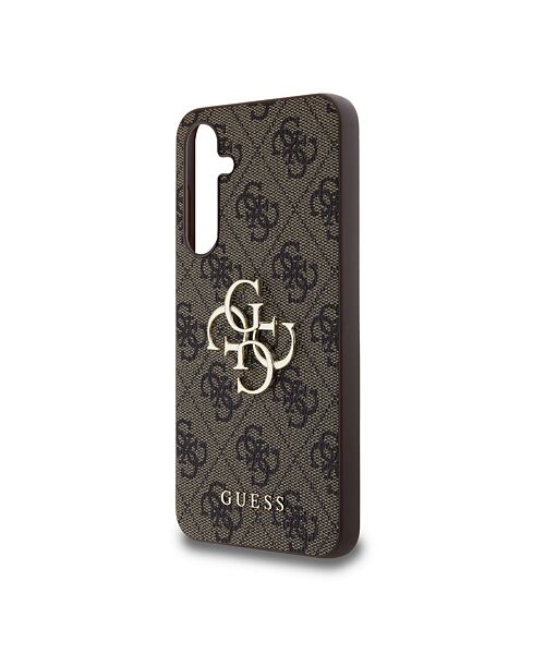 Guess PU 4G Metal Logo Zadní Kryt pro Samsung Galaxy A55 5G Brown