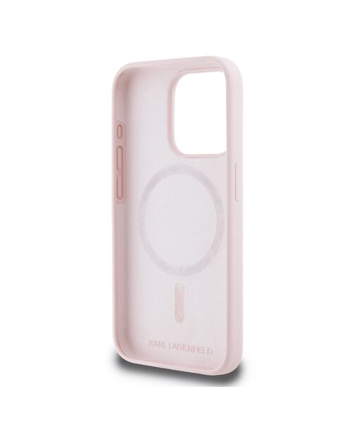 Karl Lagerfeld Liquid Silicone Double Heads Magsafe Zadní Kryt pro iPhone 15 Pro Max Pink