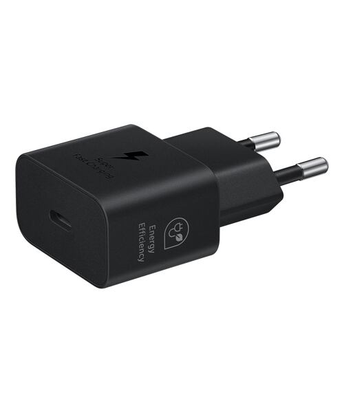 EP-T2510XBE Samsung USB-C 25W Cestovní nabíječka + USB-C Datový Kabel  Black