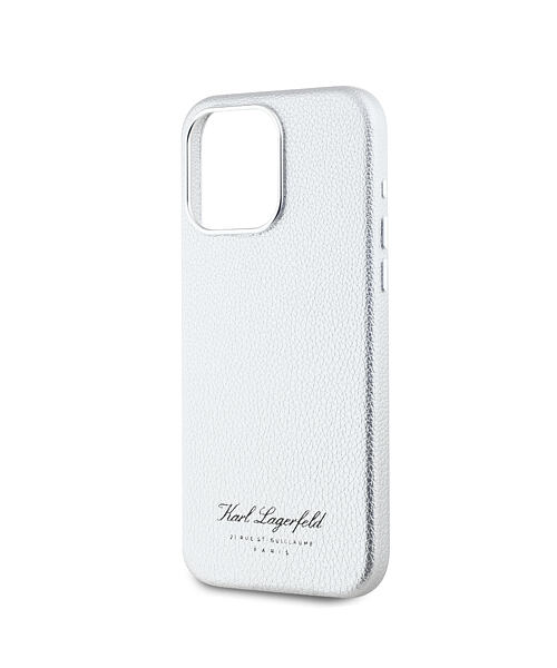 Karl Lagerfeld Grained PU Hotel RSG Zadní Kryt pro iPhone 15 Pro Max Grey