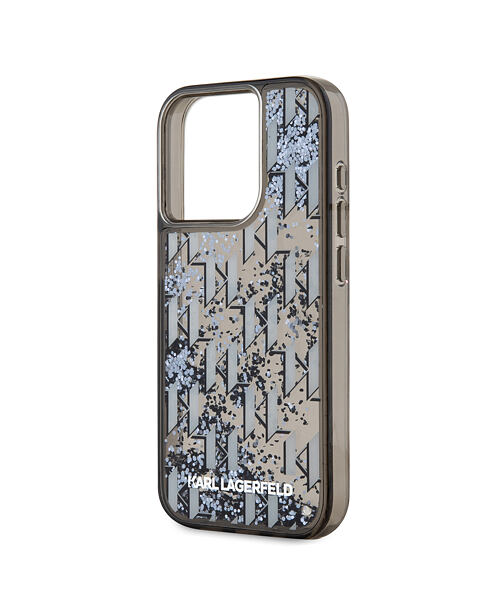 Karl Lagerfeld Liquid Glitter Monogram Gradient Zadní Kryt pro iPhone 15 Pro Max Black