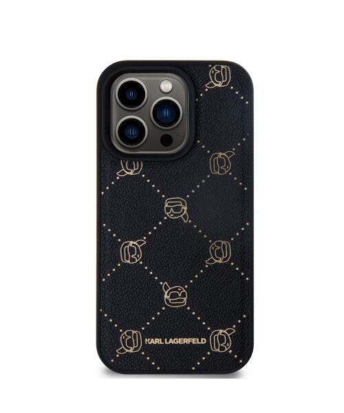 Karl Lagerfeld PU Karl Heads Pattern Magsafe Zadní Kryt pro iPhone 15 Pro Max Black