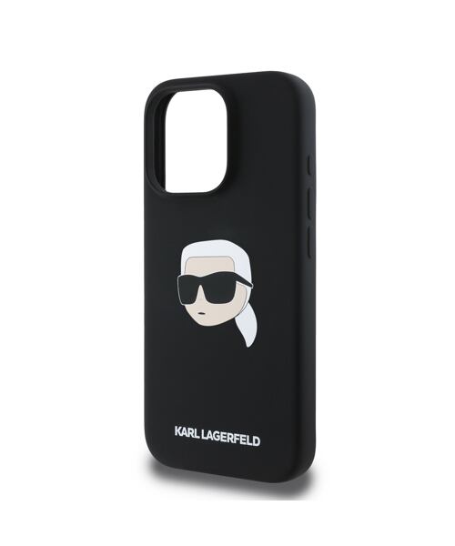 Karl Lagerfeld Liquid Silicone Karl Head MagSafe Zadní Kryt pro iPhone 16 Pro Black