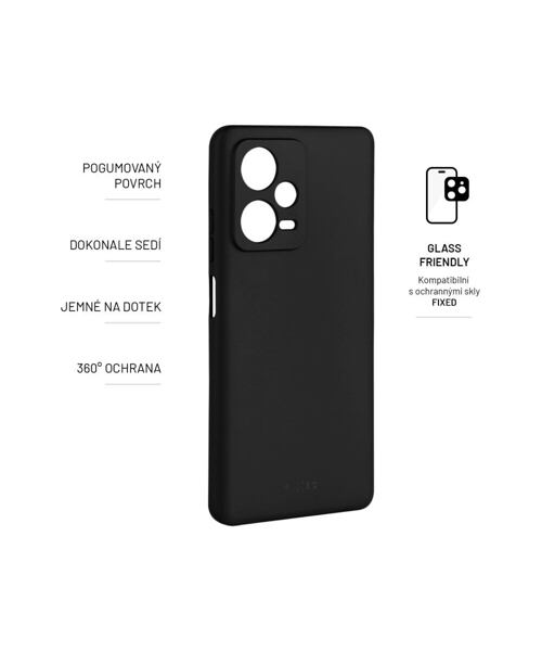 Zadní pogumovaný kryt FIXED Story pro Xiaomi Redmi Note 12 Pro+ 5G, černý