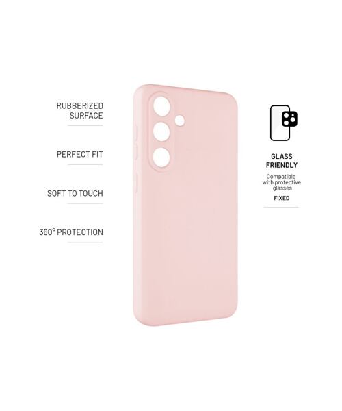 Zadní pogumovaný kryt FIXED Story pro Samsung Galaxy S24, růžový