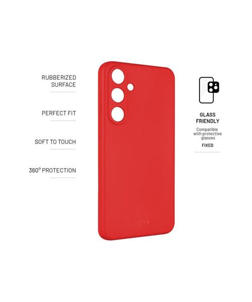 Zadní pogumovaný kryt FIXED Story pro Samsung Galaxy S24+, červený