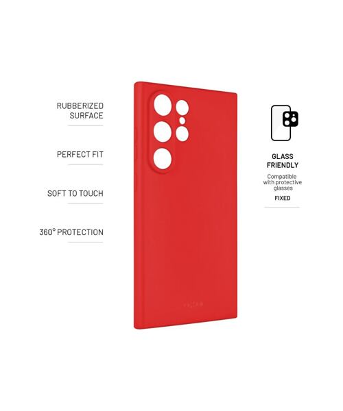 Zadní pogumovaný kryt FIXED Story pro Samsung Galaxy S24 Ultra, červený