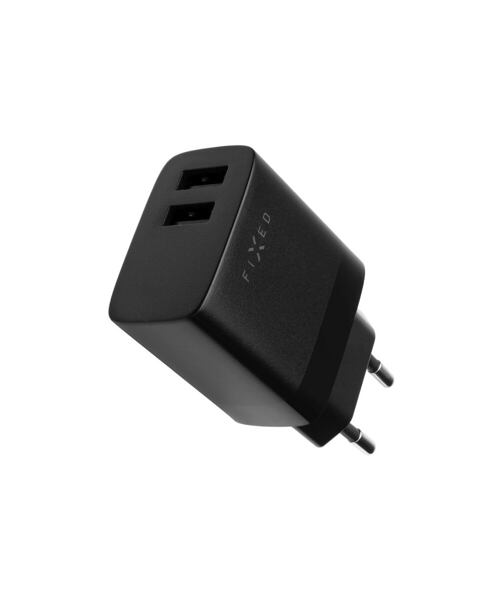 Set síťové nabíječky FIXED s 2xUSB výstupem a USB/micro USB kabelu, 1 metr, 17W Smart Rapid Charge,