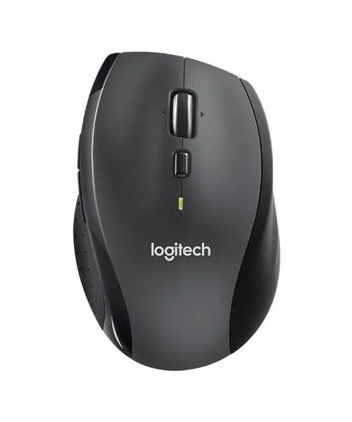 Logitech M705/Ergonomická/Optická/Pro praváky/Bezdrátová USB/Stříbrná