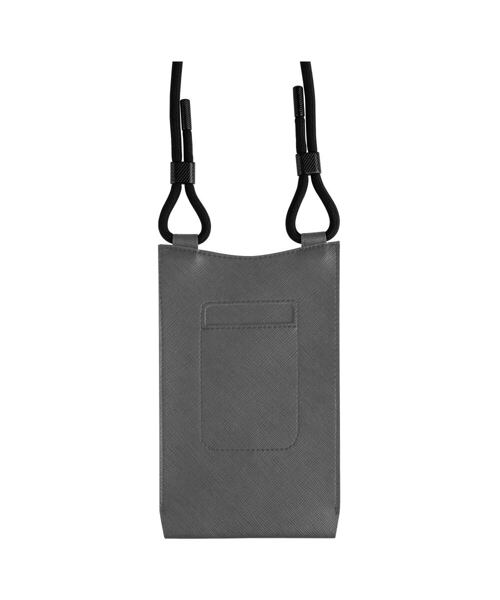 Taštička přes rameno s kapsou FIXED Verona s černou šňůrkou pro mobilní telefony do 7", šedá