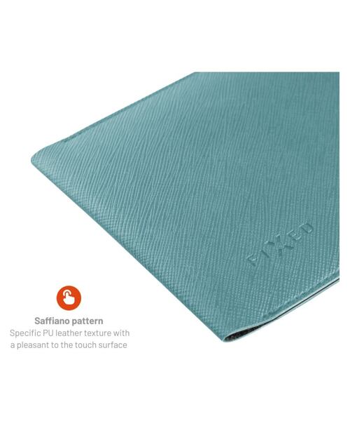 Taštička přes rameno s kapsou FIXED Verona s černou šňůrkou pro mobilní telefony do 7", světle tyrky