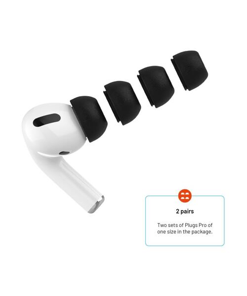 Špunty z paměťové pěny FIXED Plugs Pro pro Apple Airpods Pro/Pro 2, 2 sady, velikost XS