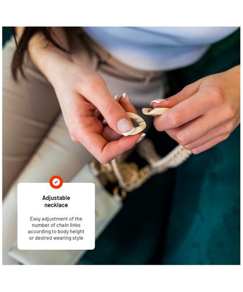 Kožená taštička přes rameno s kapsou FIXED Venezia pro 7" mobilní telefony s béžovým řetízkem, krémo