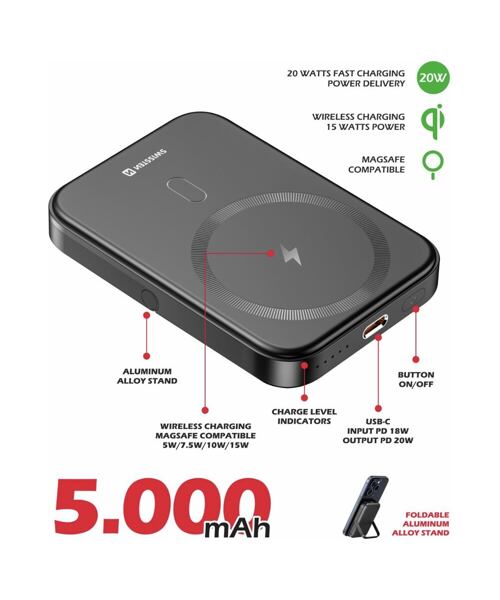 SWISSTEN POWER BANK PD 20W 5000 mAh (kompatibilní s MagSafe)