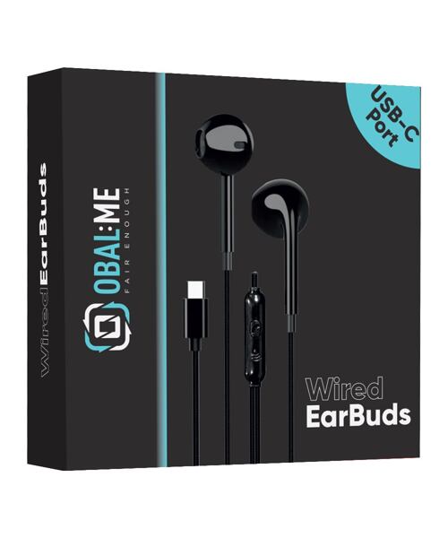 OBAL:ME Drátová Sluchátka USB-C Black