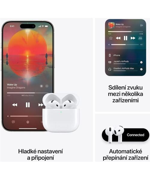 Apple AirPods 4 s aktivním potlačováním hluku White